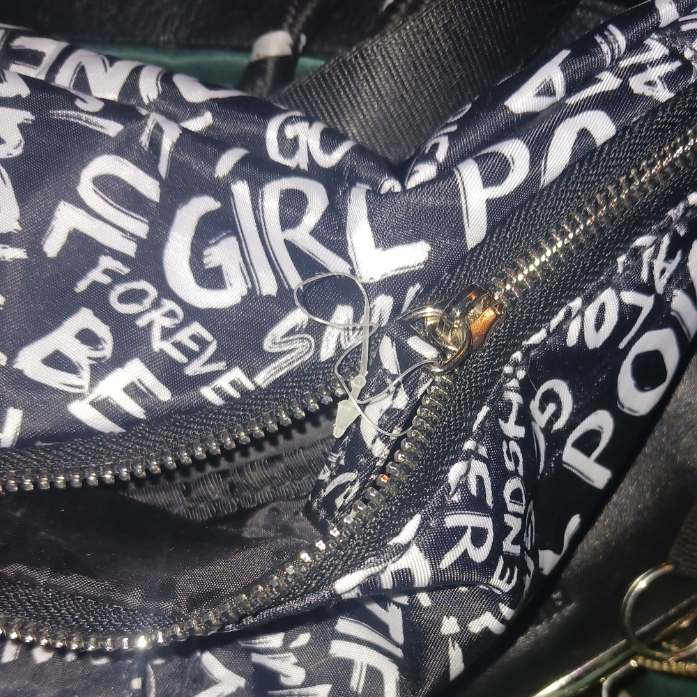 Black Graphic Print Women's Bag